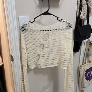 SHEIN Cream Crochet Crop Top